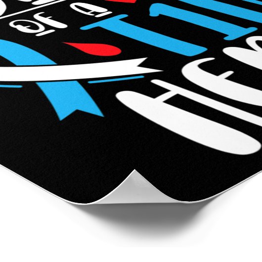 Stolzer Vater eines T1D Hero Typ 1 Diabetes Vater Poster (Ecke)