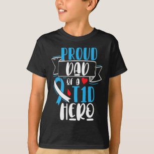 Stolzer Vater eines T1D Hero Typ 1 Diabetes Vater T-Shirt