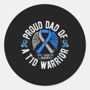 Stolzer Vater eines T1d Warrior Typ 1 Diabetes Awa Runder Aufkleber
