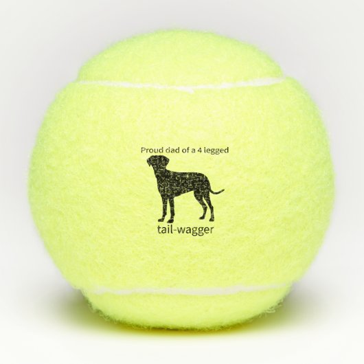 Stolzer Vater eines Vierbeiners Tennisbälle (Vorderseite)