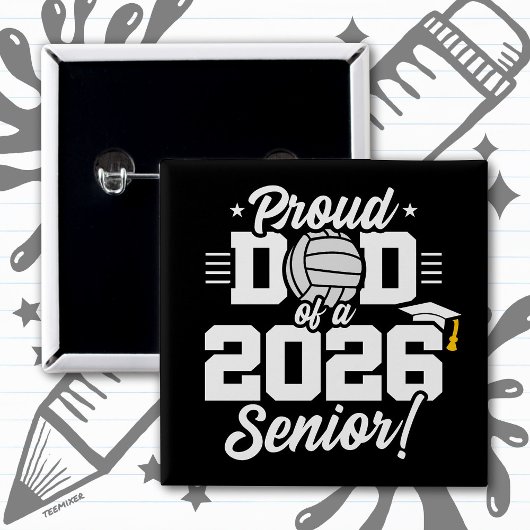 Stolzer Vater eines Volleyball-Absolventen 2026 Button