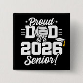 Stolzer Vater eines Volleyball-Absolventen 2026 Button (Vorderseite)