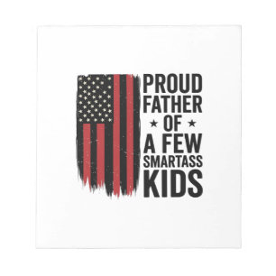 Stolzer Vater einiger frecher Kinder Patriotisches Notizblock