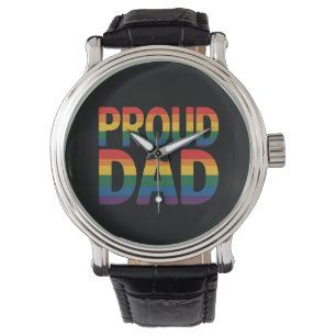 Stolzer Vater Familie LGBTQ Schwulen Stolz Verbünd Armbanduhr