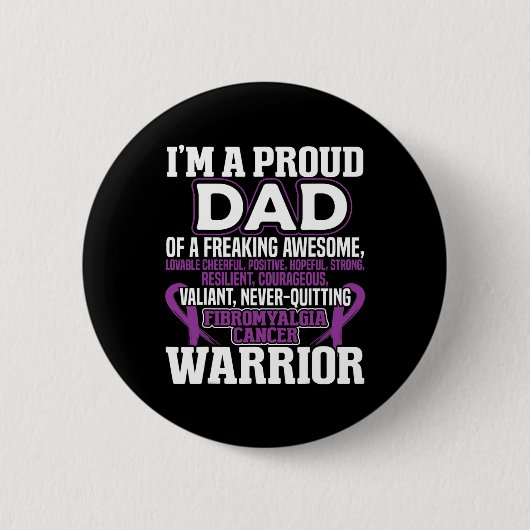 Stolzer Vater Fibromyalgie Bewusstsein Ribbon Männ Button (Vorderseite)