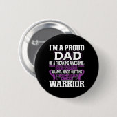 Stolzer Vater Fibromyalgie Bewusstsein Ribbon Männ Button (Vorne & Hinten)