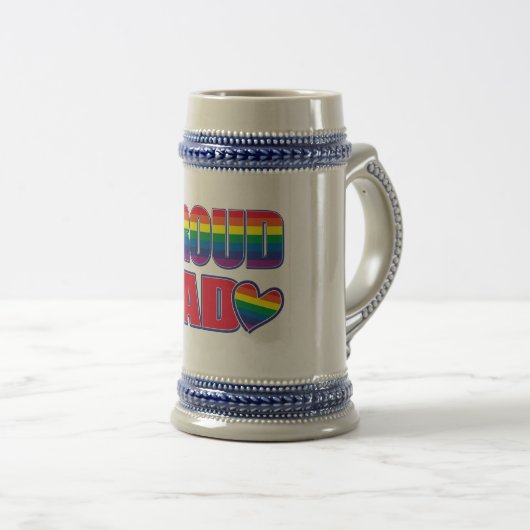 Stolzer Vater - Gay Pride Bierglas (VorderseiteRechts)