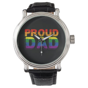 Stolzer Vater LGBT Elternteil Gay Pride Vater Armbanduhr
