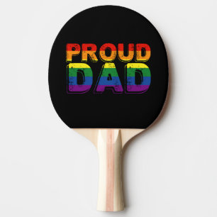 Stolzer Vater LGBT Elternteil Gay Pride Vater Tischtennis Schläger