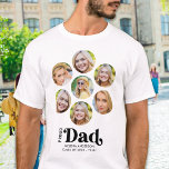 Stolzer VATER Moderner 7 FotoCollage Abschluss T-Shirt<br><div class="desc">Herzlichen Glückwunsch zum Abschluss Ihres Kindes! Als stolzer Vater verdienen Sie es, Ihre Liebe und Unterstützung mit einem personalisierten T - Shirt zu zeigen. Dieses Retro-moderne Design verfügt über eine Collage aus Foto, in der sieben Ihrer liebsten Erinnerungen mit Ihrem Absolvent gezeigt werden. Dieses Shirt ist für alle Senioren, die...</div>