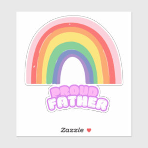 Stolzer Vater Regenbogen-Vater Vatertag Aufkleber