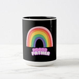 Stolzer Vater Regenbogen-Vater Vatertag Cute Retro Zweifarbige Tasse