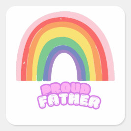 Stolzer Vater Regenbogen-Vater Vatertag  Quadratischer Aufkleber