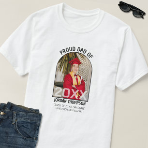 Stolzer Vater Schwarz-Weiß-Bogen-Foto 2026 Abschlu T-Shirt