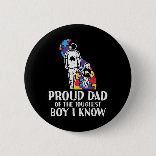 Stolzer Vater Toughest Boy Autism Awareness Asd Da Button (Vorderseite)