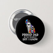 Stolzer Vater Toughest Boy Autism Awareness Asd Da Button (Vorne & Hinten)