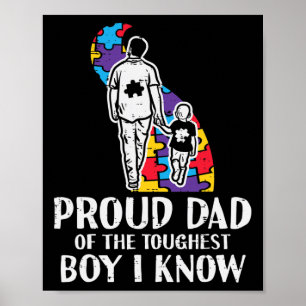 Stolzer Vater Toughest Boy Autism Awareness Asd Da Poster