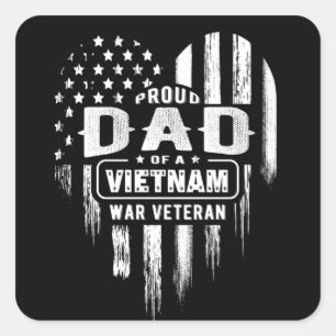 Stolzer Vater Vietnam Vet Son Veterans Day Quadratischer Aufkleber
