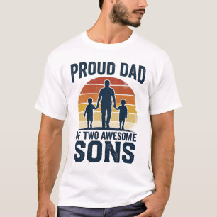 Stolzer Vater von zwei großartigen Söhnen Vintage- T-Shirt