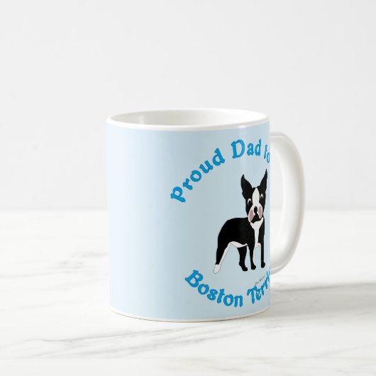Stolzer Vater zu Boston Terrier Kaffeetasse (VorderseiteRechts)
