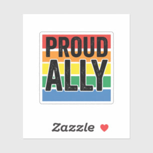 Stolzer Verbündeter Vintage-Pride-Support-Shirt-De Aufkleber