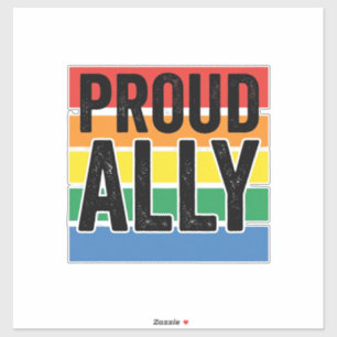 Stolzer Verbündeter Vintage-Pride-Support-Shirt-De Aufkleber