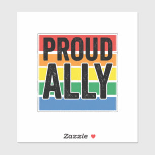 Stolzer Verbündeter Vintage-Pride-Support-Shirt-De Aufkleber