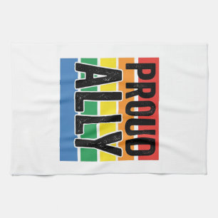 Stolzer Verbündeter Vintage-Pride-Support-Shirt-De Geschirrtuch