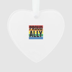 Stolzer Verbündeter Vintage-Pride-Support-Shirt-De Ornament