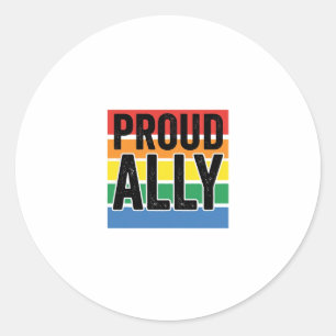 Stolzer Verbündeter Vintage-Pride-Support-Shirt-De Runder Aufkleber