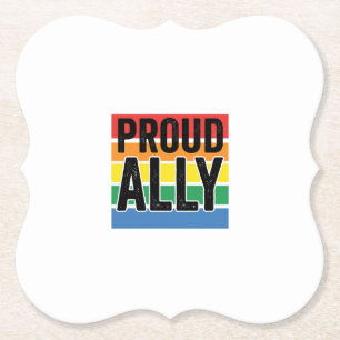 Stolzer Verbündeter Vintage-Pride-Support-Shirt-De Untersetzer