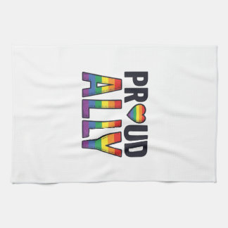 Stolzer Verbündeter Vintage Regenbogen Herz T-Shir Geschirrtuch