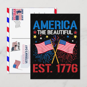 Stolzer Veteran 250 Jahre Amerika 1776 2026 Feiertagspostkarte