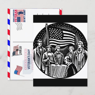 Stolzer Veteran 250 Jahre Amerika 1776 2026 Feiertagspostkarte