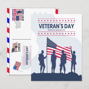 Stolzer Veteran 250 Jahre Amerika 1776 2026 Feiertagspostkarte