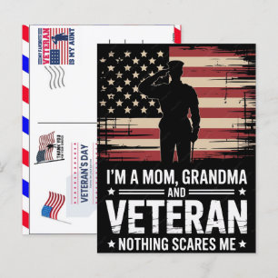 Stolzer Veteran 250 Jahre Amerika 1776 2026 Feiertagspostkarte