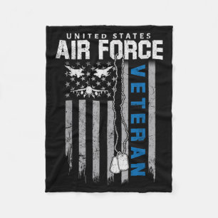 Stolzer Veteran der Luftwaffe Flagge amerikanisch  Fleecedecke