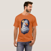 Stolzer Vogel am Nachthimmel Geschenk T-Shirt (Vorne ganz)