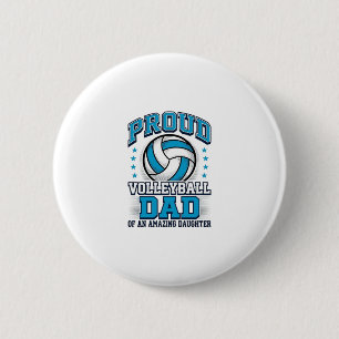 Stolzer Volleyball-Vater Vintage-Sportshirt-Design Button