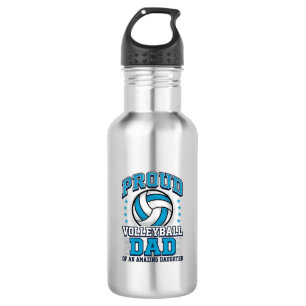 Stolzer Volleyball-Vater Vintage-Sportshirt-Design Edelstahlflasche