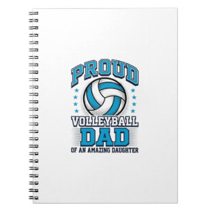 Stolzer Volleyball-Vater Vintage-Sportshirt-Design Notizblock