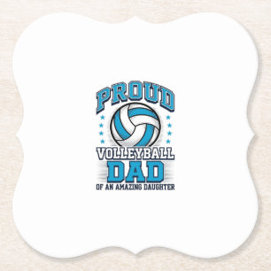 Stolzer Volleyball-Vater Vintage-Sportshirt-Design Untersetzer