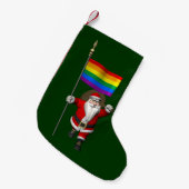 Stolzer Weihnachtsmann mit Regenbogen-Flagge Kleiner Weihnachtsstrumpf (Vorderansicht (hängend))