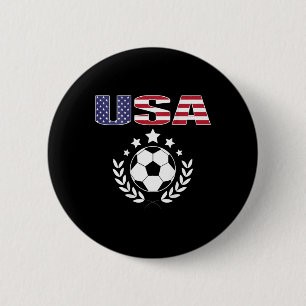 Stolzes Amerika-Fußballfans-Trikot - USA-Flagge Fo Button