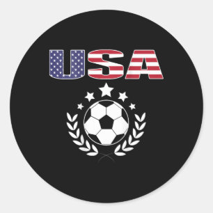 Stolzes Amerika-Fußballfans-Trikot - USA-Flagge Fo Runder Aufkleber