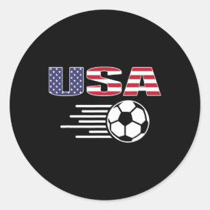 Stolzes Amerika-Fußballfans-Trikot - USA-Flagge Fo Runder Aufkleber