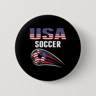 Stolzes Amerika Fußballteam Unterstützer USA-Flagg Button