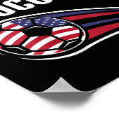 Stolzes Amerika Fußballteam Unterstützer USA-Flagg Poster (Ecke)
