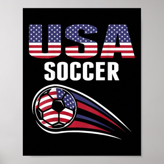 Stolzes Amerika Fußballteam Unterstützer USA-Flagg Poster (Vorne)