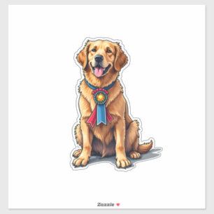 Stolzes amerikanisches Golden Retriever Vintage T- Aufkleber